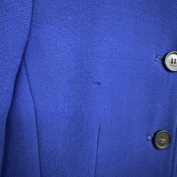 J.Crew Double Cloth Metro Wool Coat THINSULATE Royal Blue Lady Day Size 0P - Picture 13 of 14